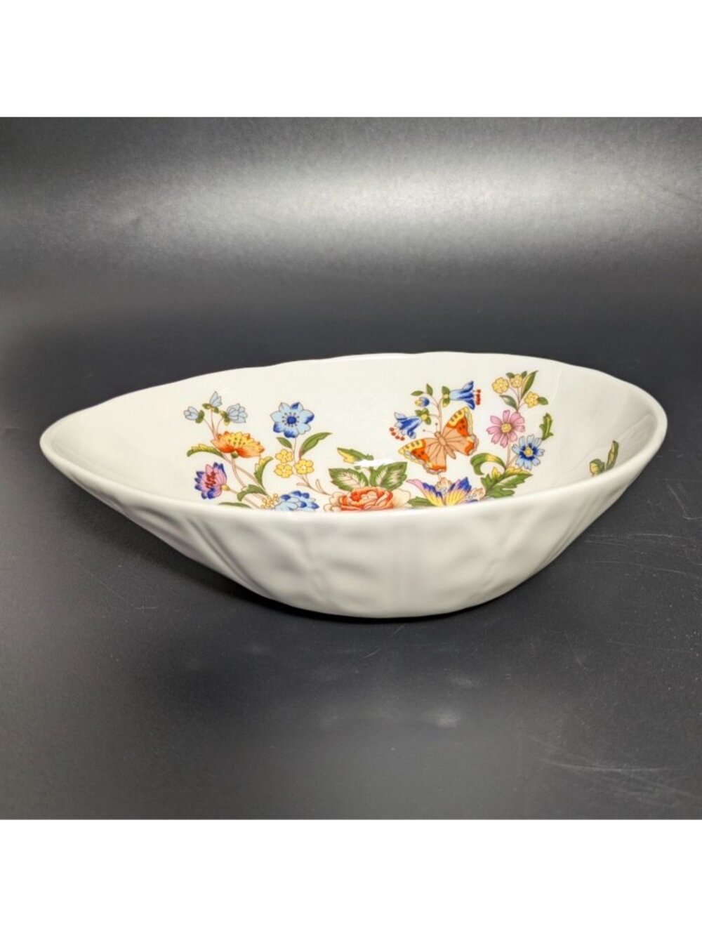 Aynsley Cottage Garden Bone China Egg Shaped Bowl Trinket Dish Floral Design